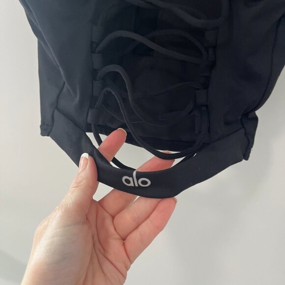 Alo Yoga Black Strappy Back Sports Bra Size XS - Picture 4 of 5